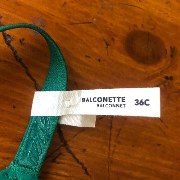 SMOOTHEZ by Aerie Mesh Unlined Balconette Bra NWT  Sheer Green Envy Size 36C - Picture 7 of 10